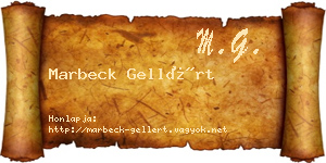 Marbeck Gellért névjegykártya